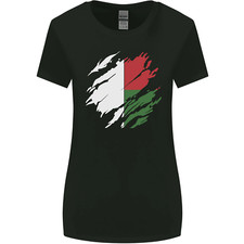 Torn Madagascar Flag Madagascan Day Football Womens Wider Cut T-Shirt
