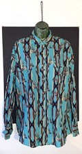 Wrangler Shirt XL  Pearl Snap Blue Aztec Cactus Western Cowboy Brushpopper