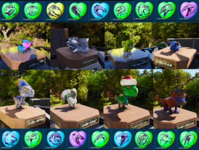 Ark ASA PVE Chibi Rex Broodmother Carch Titano Giga Yuty Baryonyx