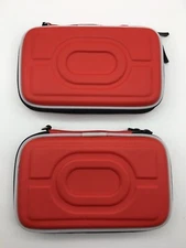 Lot of 2 - Nintendo DS Red Hard Shell Carrying Cases (Holds Handheld, Games...)