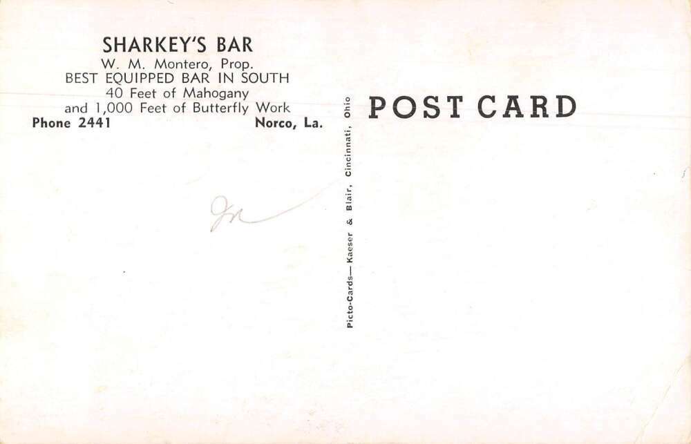 Norco Louisiana Sharkey's Bar Vintage Postcard AA24004 eBay