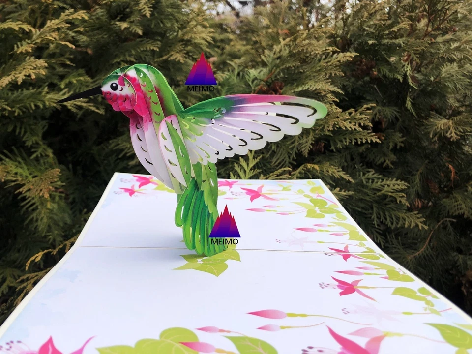 3D Pop Up Greeting Card Hummingbird Bird Birthday Mother Mom Anniversary Love - Image 4 of 4