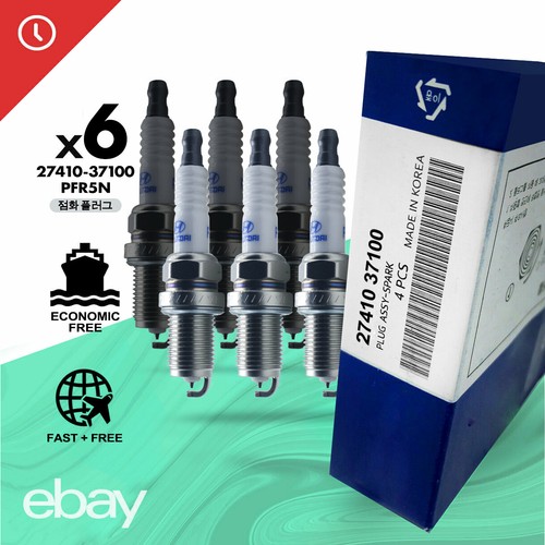 6PCS GENUINES SPARK PLUGS 2741037100 PFR5N FITS FOR HYUNDAI ACCENT KIA