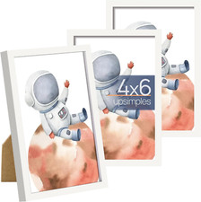 4X6 Picture Frame Set of 3, Made of High Definition Glass for 4X 6 White Frames,