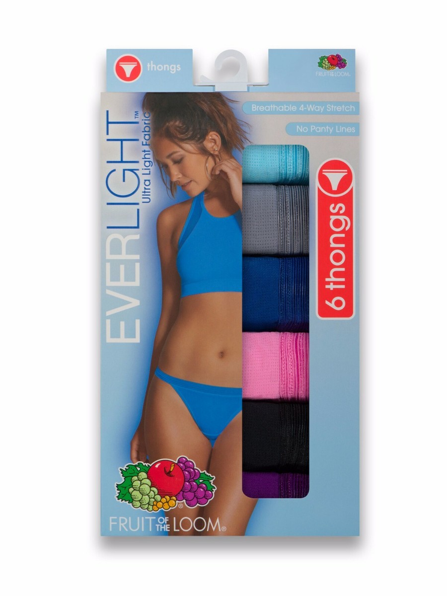Fruit of the Loom® Women's Everlight Thong Panties -6 Pack 