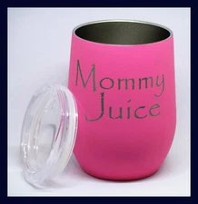 Wine Drinker Mom gift - Mommy Juice - Stemless Wine Glass