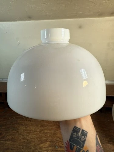 Victorian 10 Inch White Milk Glass Lamp Shade Part Chimney Globe Shade Oil Lamp