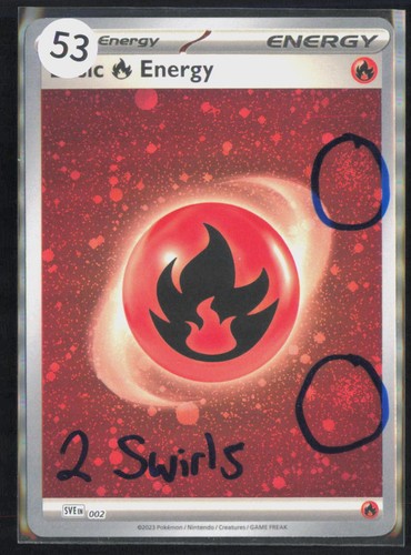 Basic Fire Energy (Cosmos Holo) Scarlet & Violet Energies 002 2 Swirls!