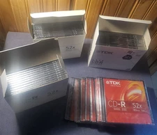 TDK CD-R 38 CDs with Jewel Cases 80 Min 52x 700 MB Recordable Discs  New Unused