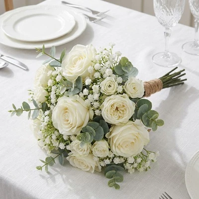 Dekoblumen Schleierkraut Kunstpflanzen für Hochzeit und Tischdeko, 6 Stück - Bild 1 von 4