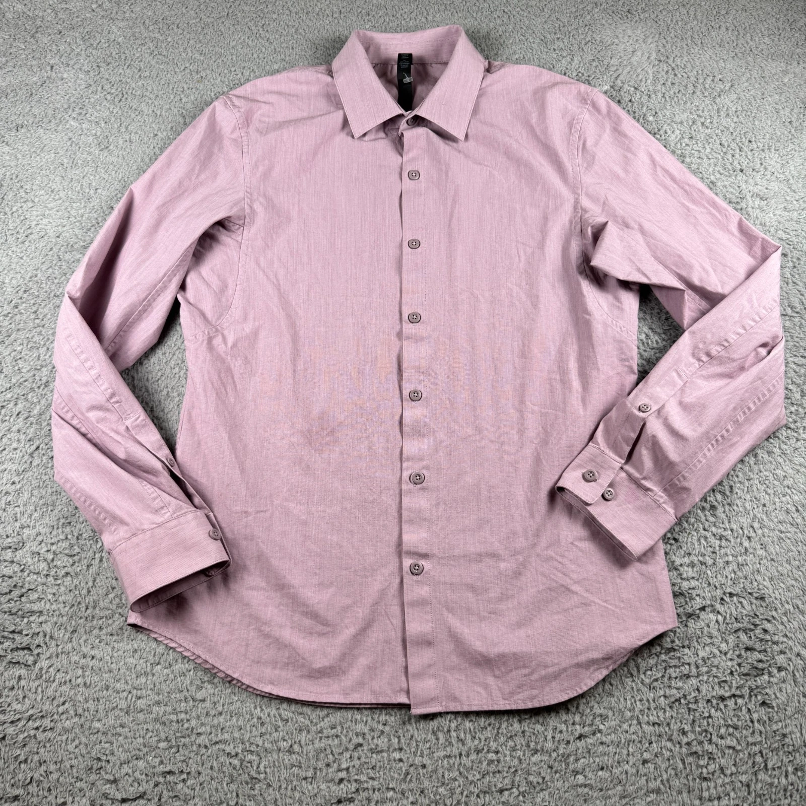 Lululemon Men Small Down To The Wire Purple Solid Long Sleeve Button Front Shirt