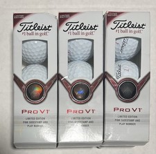 One sleeve Titleist Pro V1 5A Golf Balls Limited Edition Pink Sidestamp