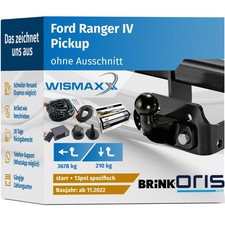 ANHÄNGERKUPPLUNG für Ford Ranger IV ab 22 starr ORIS +13pol E-Satz BRINK