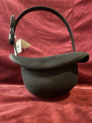 Vintage Moschino 90s Couture Bag In   BowlerHat Shape Archival Novelty Black 80s