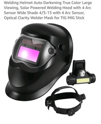 BOLTHO Schweißhelm True Colour solarbetriebene automatische Verdunkelung Linse Schweißhaube