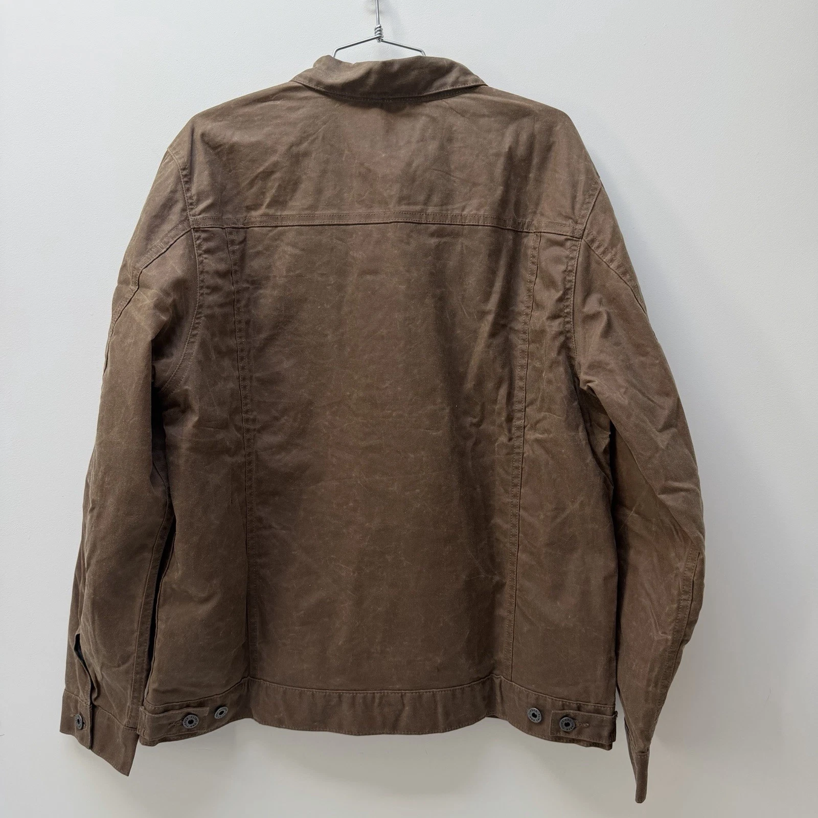 Flint and Tinder Waxed Trucker Jacket Mens XL Brown Flannel Lined Made USA - product detail image 2