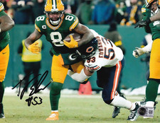 T.J. EDWARDS signed (CHICAGO BEARS) football 8X10 photo BECKETT BAS BY085811