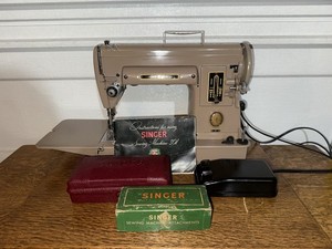 Vintage Singer Sewing Machine Model 301 , Long Bed, serviced