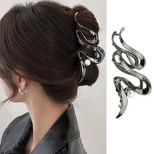 Black Wave Hair Clips Pearl Claw for Snake