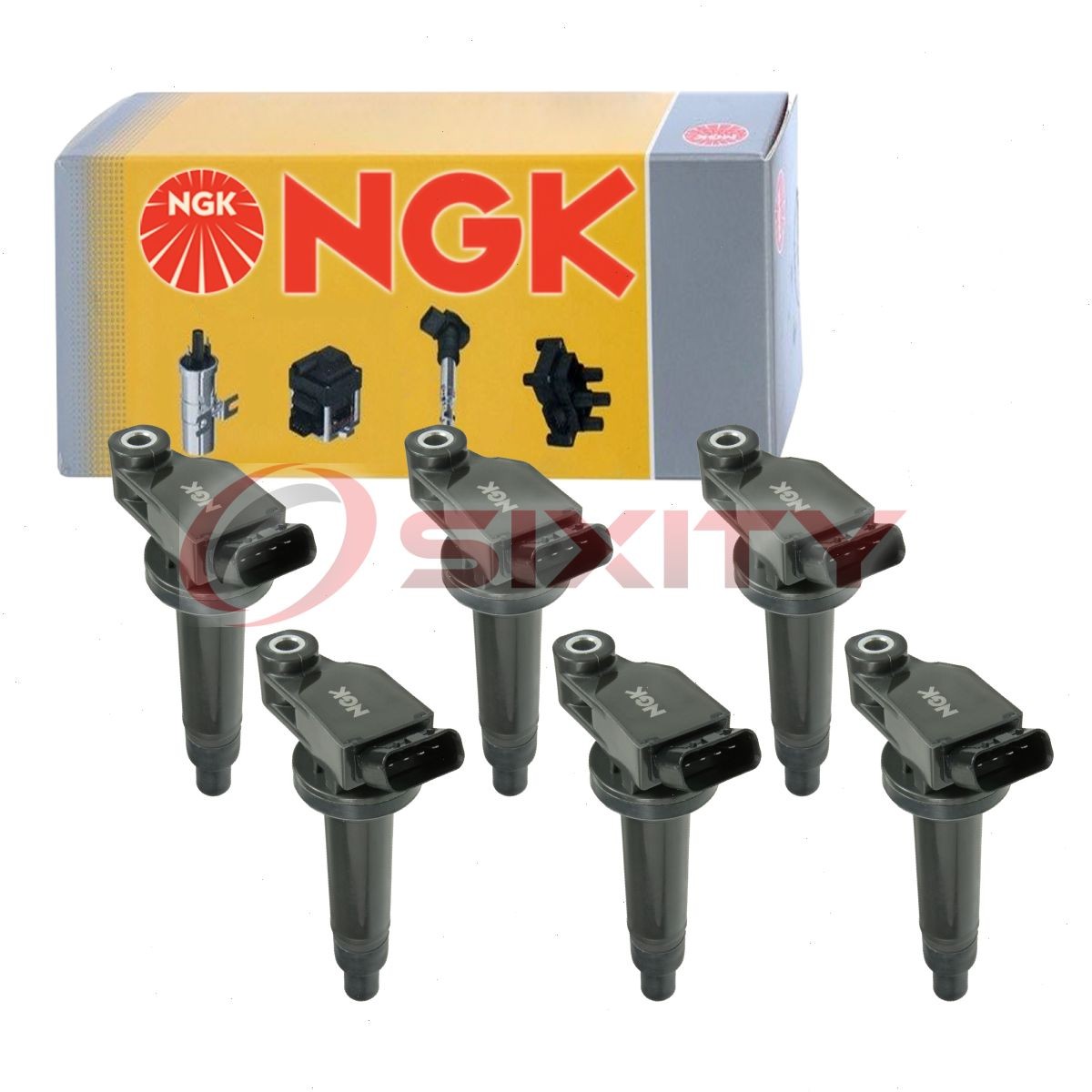 6 pc NGK Ignition Coil for 2001-2003 Toyota Highlander 3.0L V6 Spark Plug gh