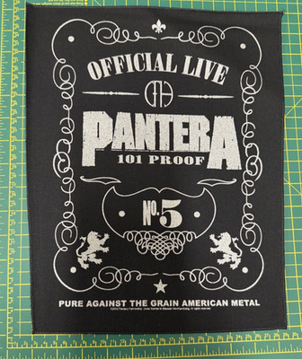 PANTERA 101 PROOF PRINTED SEW ON LARGE SIZE BACK PATCH OFFICIALLY LICENSED