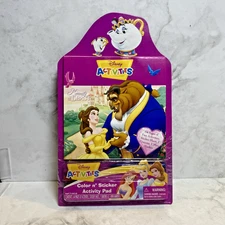 NEW VINTAGE TARA TOYS ACTIVITIES COLOR N STICKER ACTIVITY PAD BEAUTY BEAST LR10
