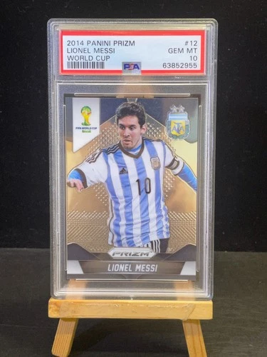 2014 panini prizm World Cup Lionel Messi #12 PSA 10
