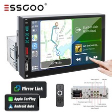 7" Single 1Din Touch Screen Car Stereo Radio For Apple/Android CarPlay Bluetooth