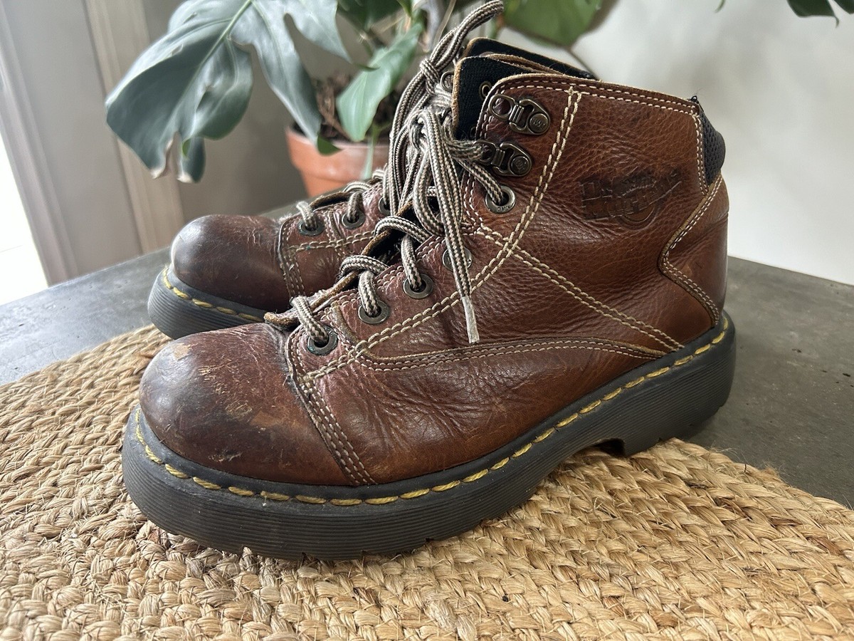 Vintage Doc Dr Martens 8A07 Y2K Brown Leather Boots UK7 US8 Vintage Doc Dr Martens 8A07 Y2K Brown Leather Boots UK7 US8