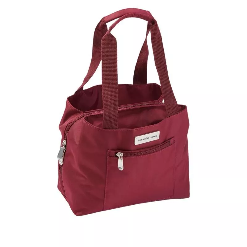 Samantha Brown Insulated Lunch Tote with Ice pack and Containers Burgundy