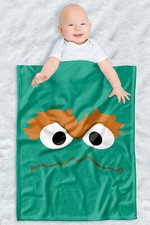 Sesame Street Fleece Baby Blanket, 30"x40", Oscar Face