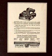 1924 Chicago Pneumatic Tool Co Advertisement C-P Compressor Antique Print AD