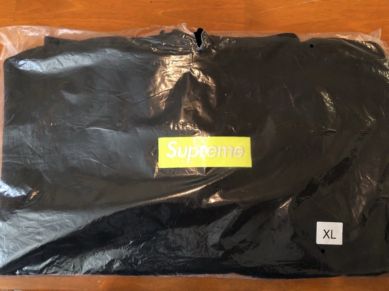 SUPREME BOITE LOGO SWEAT SHIRT À CAPUCHE NOIR CHAUX FW17 TAILLE XL