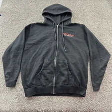 Vintage 90’s Sweater Mens XL Gray Full Zip Hoodie Streetwear Pullover Sweatshirt