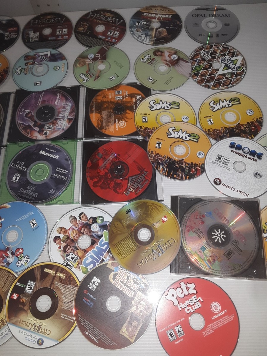 LOT OF 38 PC CD-ROM vintage video games,DISCS ONLY NO KEYS