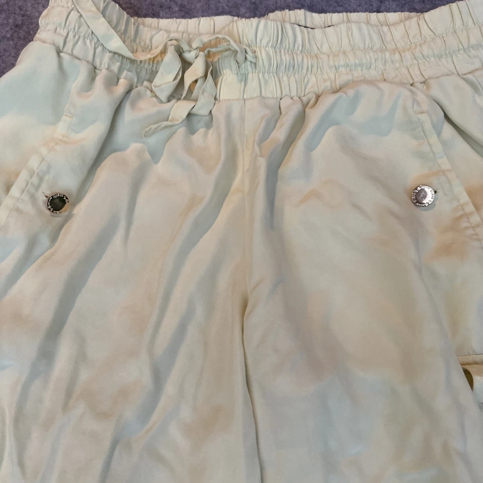 Joggers cargo Guess Capris verde limón años 90 vintage 100 % seda ligeros Foto 2 de 4