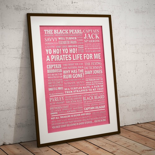 THE PIRATES OF THE CARIBBEAN Typography Print (available in 8 colours) - Picture 7 of 34