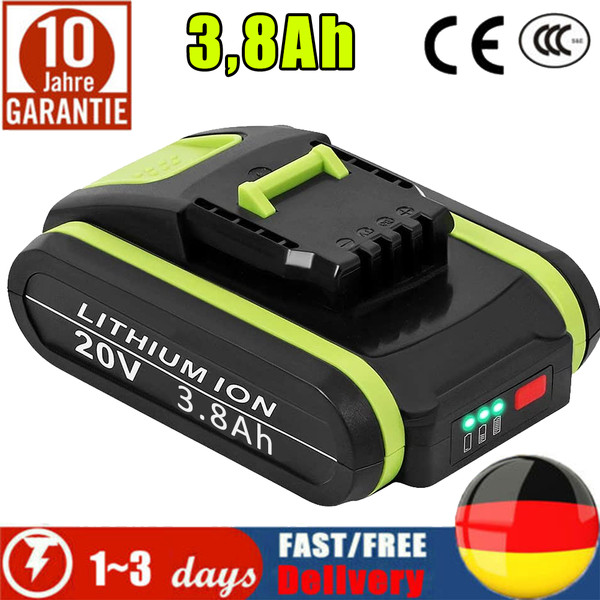 3,8AH FüR Worx Power Share 20V Li-Ion Akku WA3553 WA3551.1 WA3553.1,WA3572 WX386-image