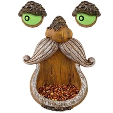 Tree Face Decor Bird Feeder Outdoor Eyes Glow in Dark Fun Old Man Tree Hugger...