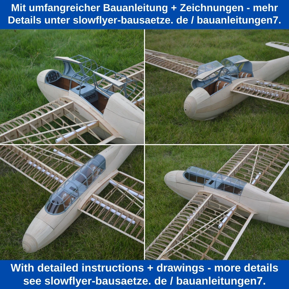 DFS Kranich Segler Modellflugzeug 3m Spannweite Flugzeug Modell Flieger Gleiter - Bild 4 von 4