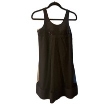 Vera Wang Black Sleeveless Empire Waist Swing Mini Dress Size 2