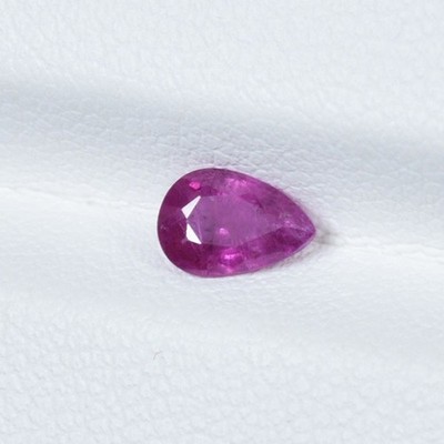 0.62 ct BEST GRADE / PINKISH RED / NATURAL RUBY - Pear Gem Video !!