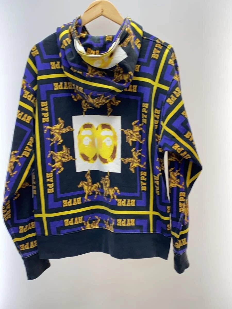 A BATHING APE (BAPE) Felpa con cappuccio e zip BAPE A BATHING APE cotone viola taglia L #ED AZA