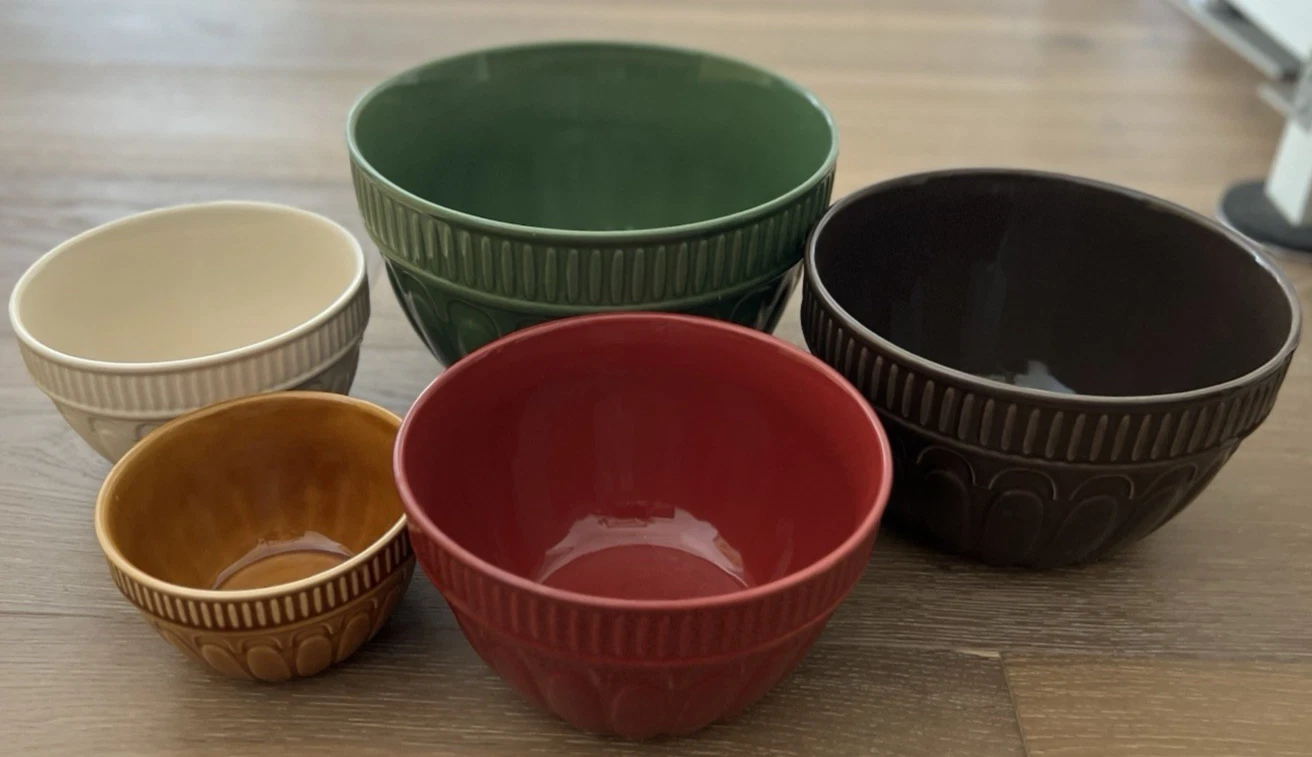 REAL HOME▪︎Let Us Entertain You▪︎Set Of 5 Nesting Mixing Bowls▪︎Farmhouse▪︎ EXC