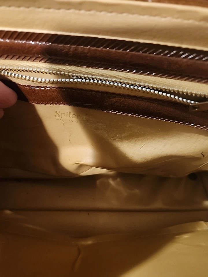 Bolso de mano Spilene marrón para mujer de cuero sintético vintage 12 ancho 8 largo Foto 4 de 4