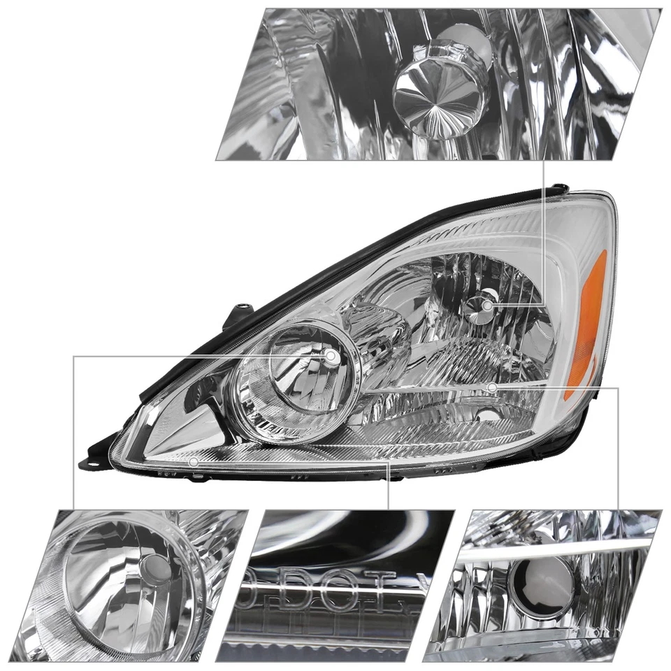 Headlights Fits 2004-2005 Toyota Sienna Halogen Type Headlamps 04-05 Left+Right - Image 4 of 4