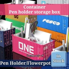 Table Decor Mini Shipping Container Pen Holder Storage Box Flowerpot Xmas Gifts