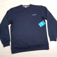 Columbia Hart Mountain II Pullover Sweatshirt Mens M Navy Blue L/S Crew NWT
