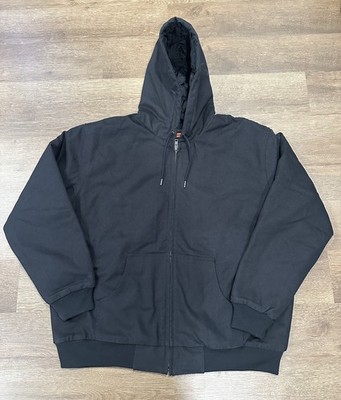 CornerStone -Duck Cloth Hooded Work Jacket J763H Black Sz XL Quilt lined NEW