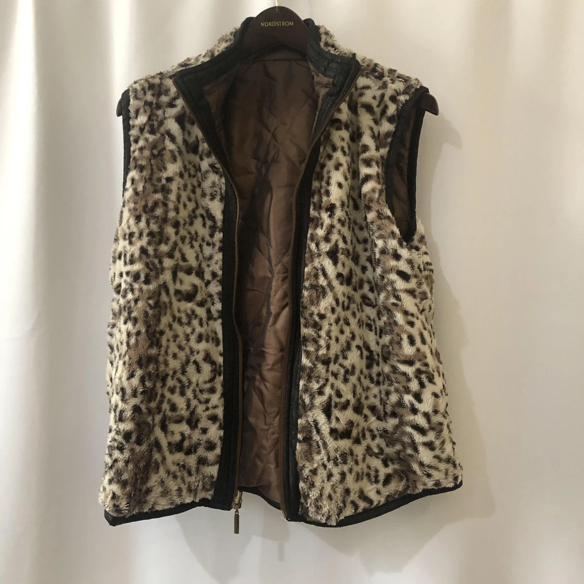 leopard faux fur vest products for sale | eBay